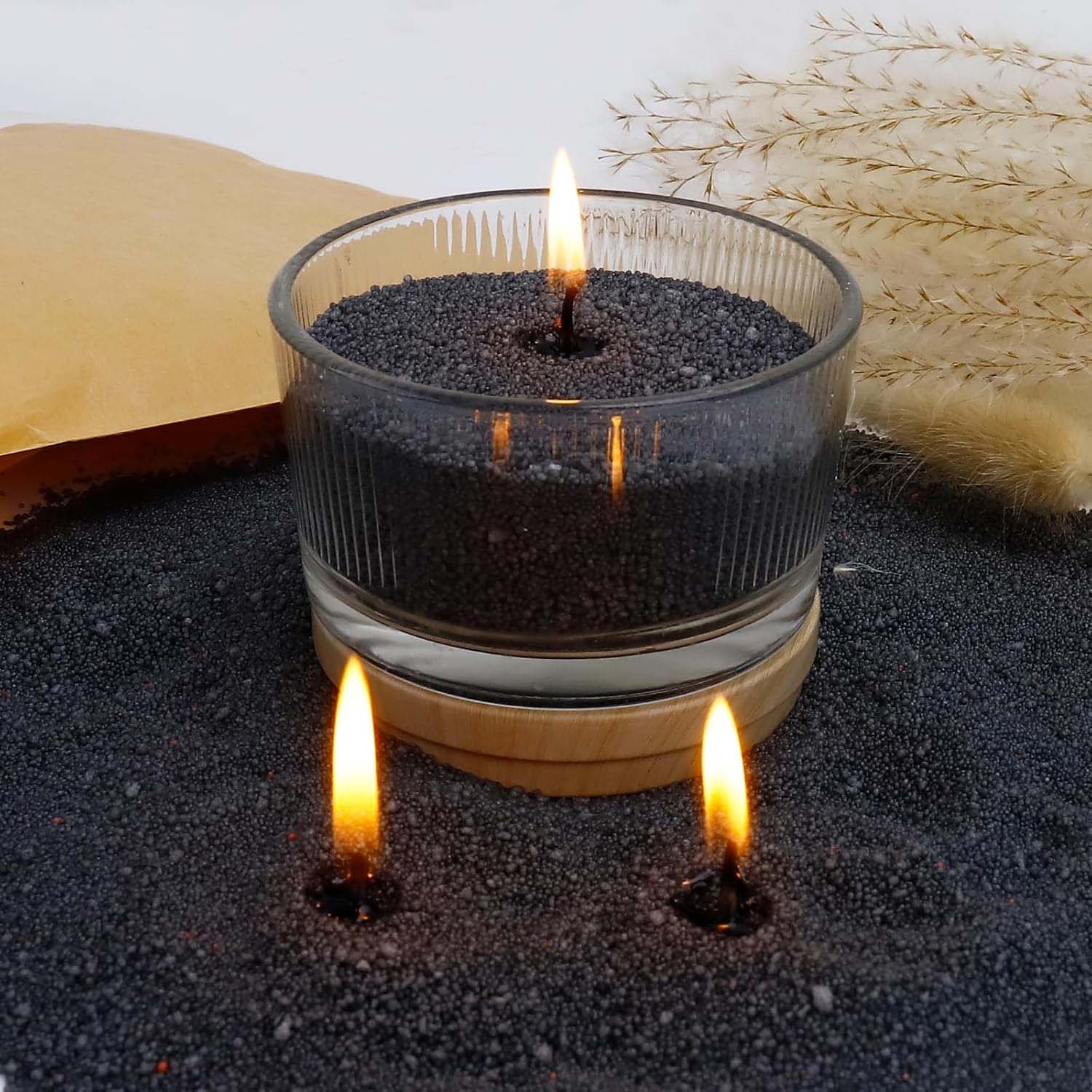 Candle Supplies Storage - Czarny piasek do świec z knotem,